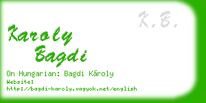 karoly bagdi business card